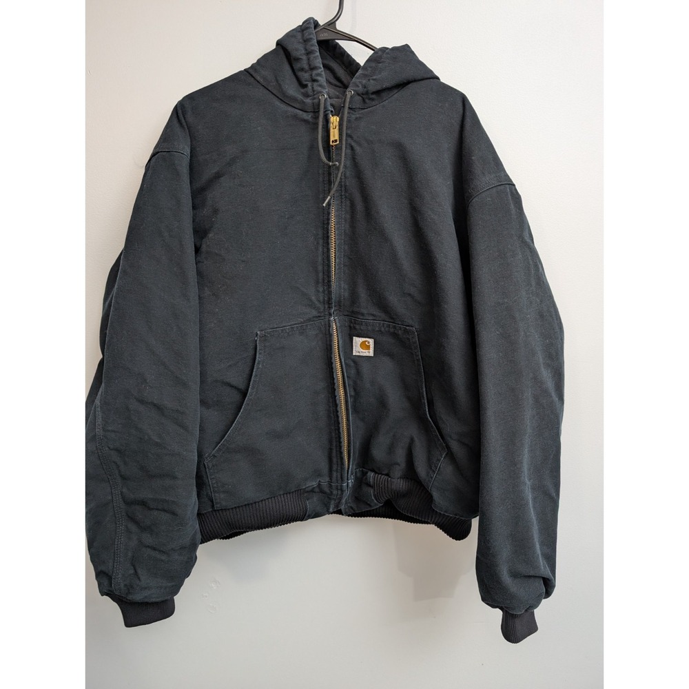 L1 Carhartt Jacket 2XL Tall 2XL Duck Canvas Black Union J140 Quilted Lined Coat